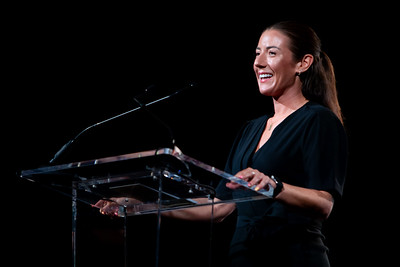 BlueStar keynote speaker on stage at a TEConnect event