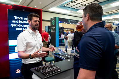 A technology demo at a TEConnect trade show booth